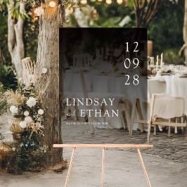 Simple Elegant Black Transparent Wedding Acrylschild