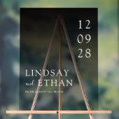 Simple Elegant Black Transparent Wedding Acrylschild (Neutral)