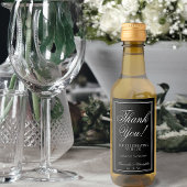 Simple Elegant Black Wedding Danke Mini Weinetikett