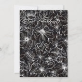 Simple Elegant Black White Floral Garden Wedding Einladung (Rückseite)