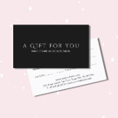 Simple Elegant Black White Gift Certificate Rabattkarte