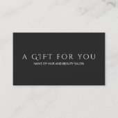 Simple Elegant Black White Gift Certificate Rabattkarte (Vorderseite)