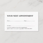 Simple Elegant Black White Salon Terminkarte (Vorderseite)