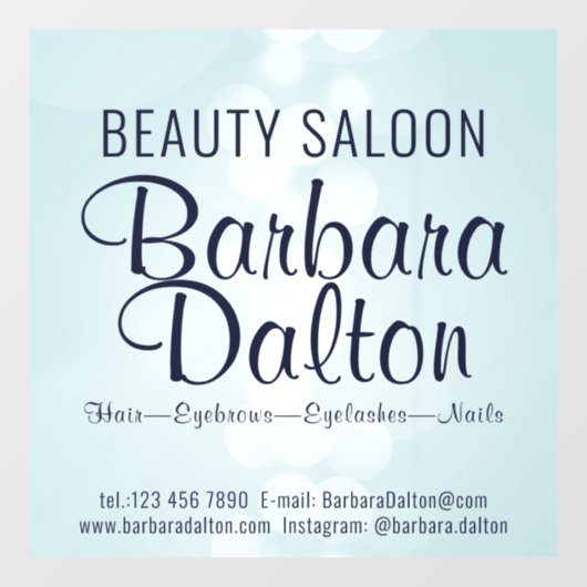 Simple Elegant Blue Bokeh Fensteraufkleber (Blatt)