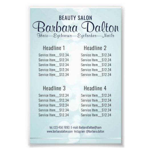 Simple Elegant Blue Bokeh Fotodruck (Vorne)