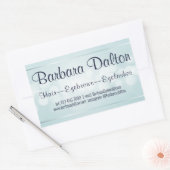 Simple Elegant Blue Bokeh Rechteckiger Aufkleber (Umschlag)