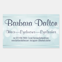 Simple Elegant Blue Bokeh Rechteckiger Aufkleber