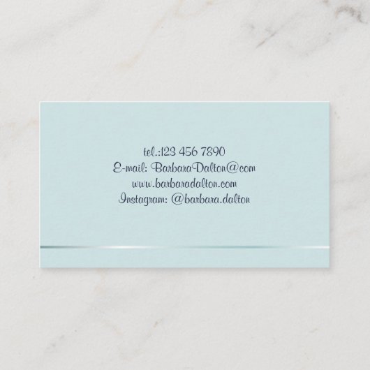 Simple Elegant Blue Bokeh Visitenkarte (Rückseite)