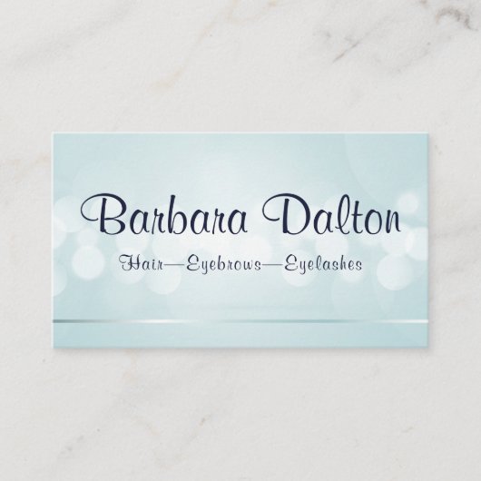 Simple Elegant Blue Bokeh Visitenkarte (Vorderseite)