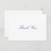 Simple, Elegant, Blue Lettering Dankeskarte (Vorne/Hinten)