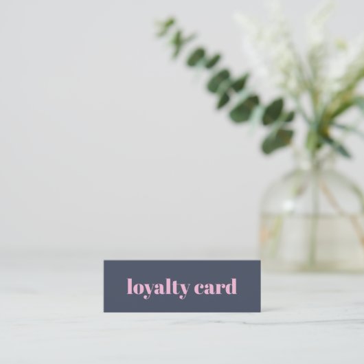 Simple Elegant Blue Pink Loyalty Card Treuekarte (Stehend Vorderseite)