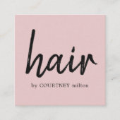 Simple Elegant Blush Pink Hair Quadratische Visitenkarte (Vorderseite)