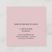 Simple Elegant Blush Pink White Beauty Salon Terminkarte (Rückseite)