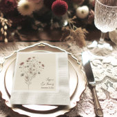 Simple Elegant Boho Chic Wildflowers Wedding Serviette