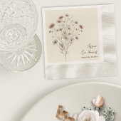 Simple Elegant Boho Chic Wildflowers Wedding Serviette
