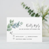 Simple Elegant Boho Eukalyptus Greenery UAWG RSVP Karte (Stehend Vorderseite)