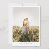 Simple Elegant Boho Photo Wedding Save The Date Einladung (Rückseite)