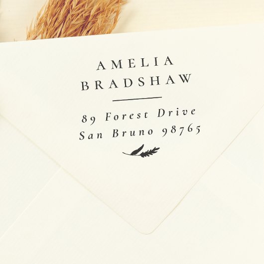 Simple Elegant Boho Sprig Rücksendeadresse Permastempel