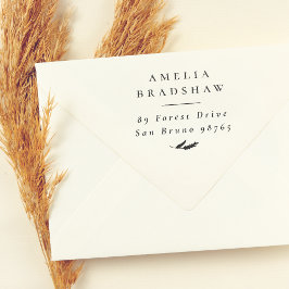 Simple Elegant Boho Sprig Rücksendeadresse Permastempel