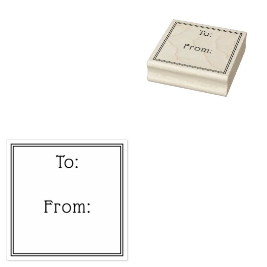 Simple elegant border to from gift label gummistempel (Stempel)