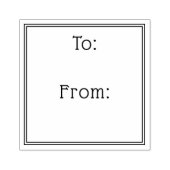Simple elegant border to from gift label gummistempel (Prägung)