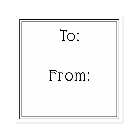 Simple elegant border to from gift label gummistempel (Prägung)
