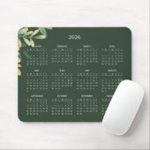 Simple Elegant Botanical 2026 Calendar | Mousepad (Mit Mouse)