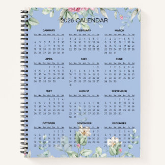 Simple Elegant Botanical 2026 Calendar | Notebook Notizblock