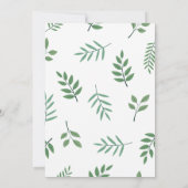 Simple Elegant Botanical Greenery Leaves Wedding  Einladung (Rückseite)