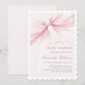 Simple Elegant Bow Baby Shower Invitation Einladung (Vorne/Hinten)