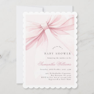 Simple Elegant Bow Baby Shower Invitation Einladung