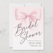 Simple Elegant Bow Stripe Bridal Shower Einladung (Vorderseite)
