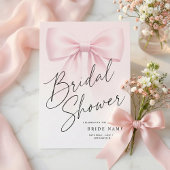 Simple Elegant Bow Stripe Bridal Shower Einladung