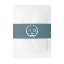 Simple Elegant Bride and Groom Initials Monogram Einladungsbanderole