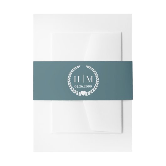 Simple Elegant Bride and Groom Initials Monogram Einladungsbanderole (Vorderseite Beispiel)