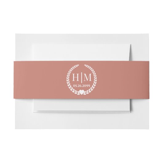 Simple Elegant Bride and Groom Monogram Einladungsbanderole (Vorderseite Beispiel)