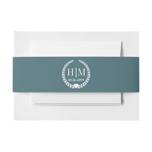 Simple Elegant Bride and Groom Monogram Einladungsbanderole (Vorderseite Beispiel)