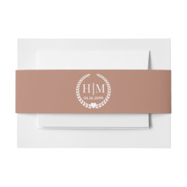 Simple Elegant Bride and Groom Monogram Einladungsbanderole