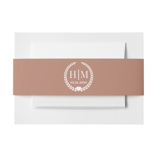 Simple Elegant Bride and Groom Monogram Einladungsbanderole (Vorderseite Beispiel)