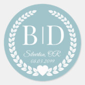 Simple Elegant Bride and Groom Monogram Runder Aufkleber (Vorderseite)