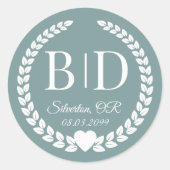 Simple Elegant Bride and Groom Monogram Runder Aufkleber (Vorderseite)