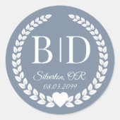 Simple Elegant Bride and Groom Monogram Runder Aufkleber (Vorderseite)