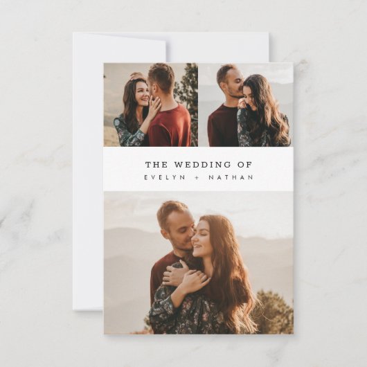Simple Elegant Budget Photo Collage Wedding Einladung (Vorderseite)