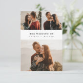 Simple Elegant Budget Photo Collage Wedding Einladung (Stehend Vorderseite)