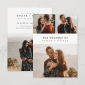 Simple Elegant Budget Photo Collage Wedding Einladung (Vorne/Hinten)