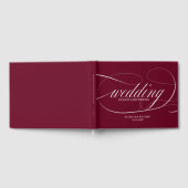 Simple Elegant Burgundy Marsala Wedding Gästebuch (Voll)