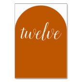 Simple Elegant Burnt Orange Rounded Tischnummer (Rückseite)