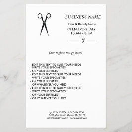 Simple elegant business light beauty salon flyer