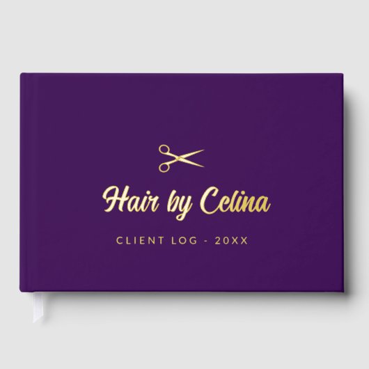 Simple elegant business light beauty salon gästebuch (Vorderseite)