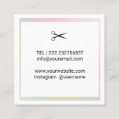 Simple elegant business light beauty salon quadratische visitenkarte (Rückseite)